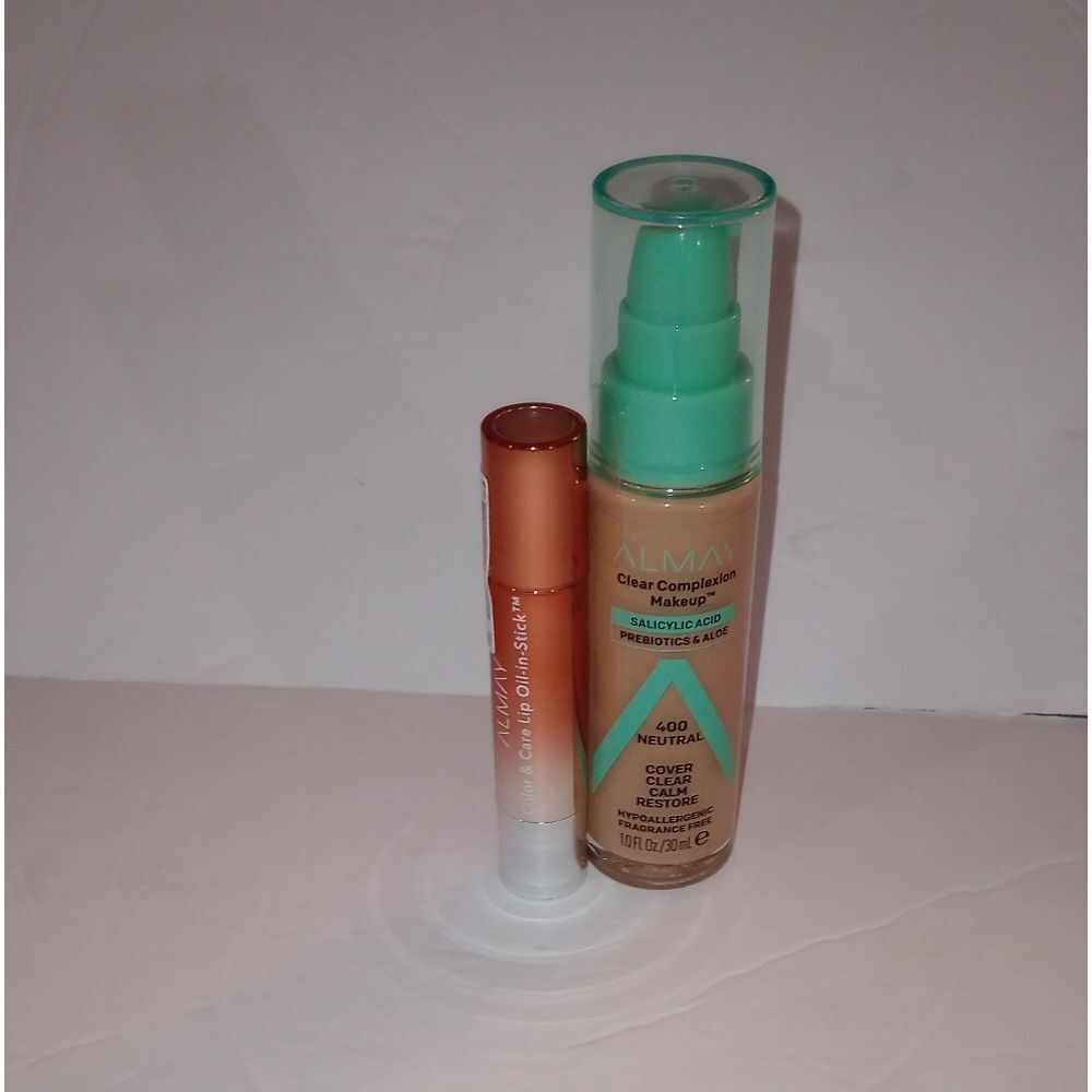 🆕💄 Almay Bundle Color Care Lip Oil-in-Stick Lipstick & Almay Foundation